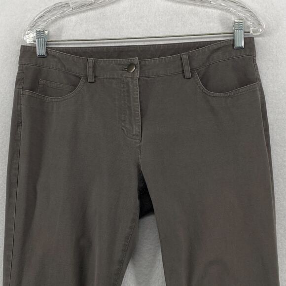 EILEEN FISHER Pants S Organic Cotton Twill Stretch Slim Straight 5 Pocket Gray - Picture 4 of 12